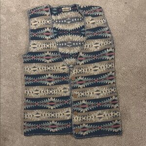 Coldwater Creek Multicolor Patterned Vest